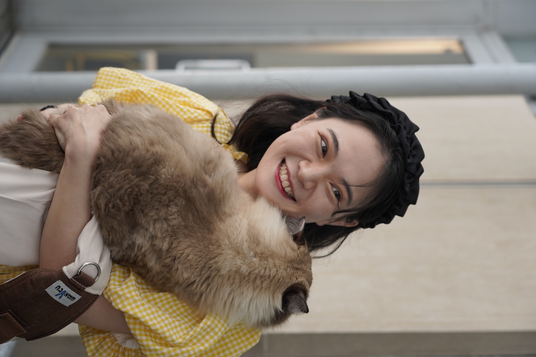 Erxiao Wang holding a cat